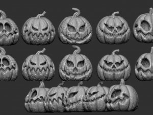 5 pumpkins 3d printable pack Model Cetak 3D