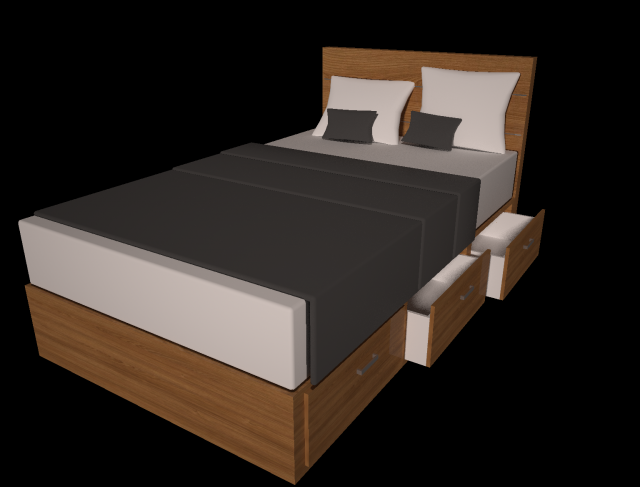 small bed 3D Модель .c4d .max .obj .3ds .fbx .stl .blend 