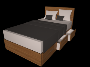small bed Modello 3D