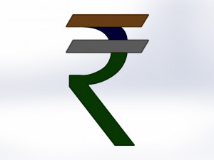 rupee logo monetary symbol 3D Model