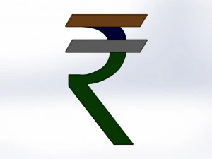 rupee logo monetary symbol 3D Model