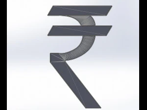 rupee logo monetary symbol 3D Model