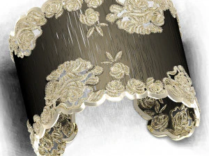 zweifarbige Seide und Spitze 3D Druckmodell