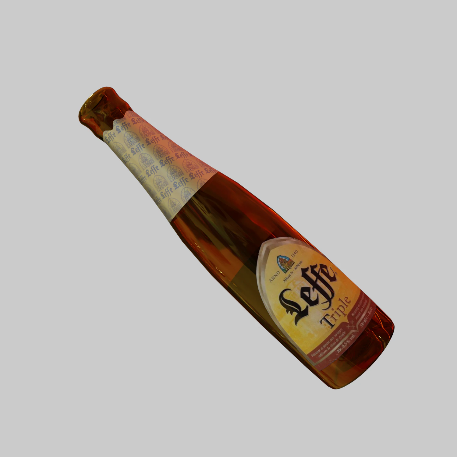 beer bottle - leffe 3D Model .c4d .max .obj .3ds .fbx .stl .blend 