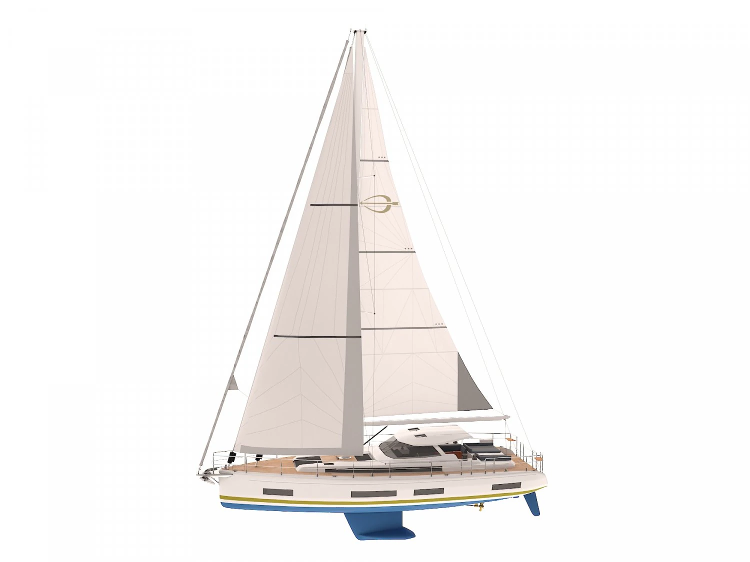 sailing yacht amel 50 3D Model .c4d .max .obj .3ds .fbx .stl .blend 