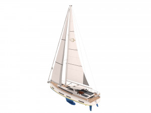 sailing yacht amel 50 3D Model
