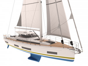 sailing yacht amel 50 3D Model