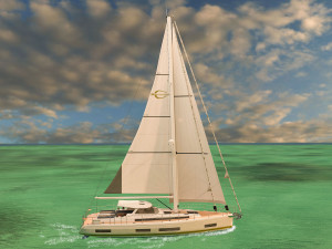 sailing yacht amel 50 3D Model