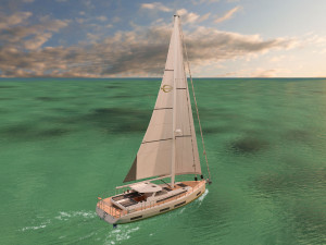 sailing yacht amel 50 3D Model