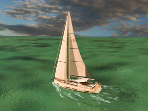 sailing yacht amel 50 3D Model