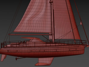 sailing yacht amel 50 3D Model
