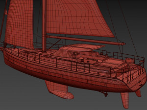 sailing yacht amel 50 3D Model