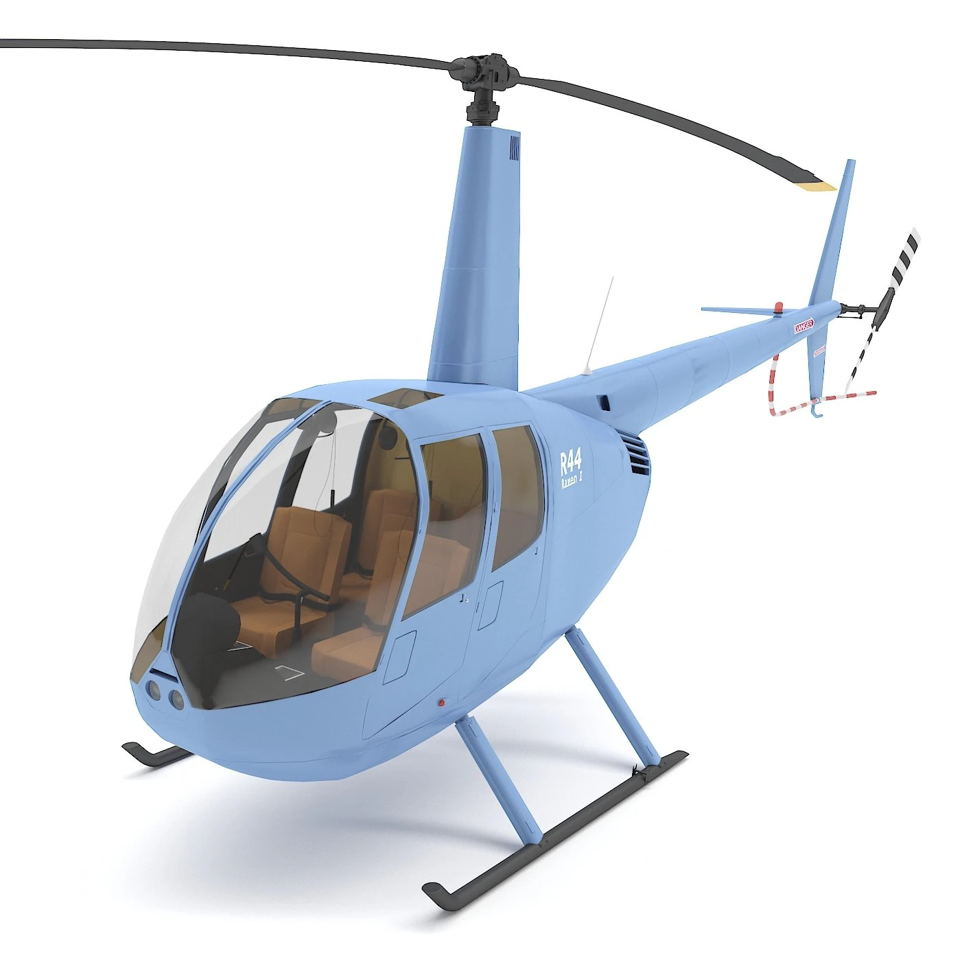 helicopter robinson r44 3D Model .c4d .max .obj .3ds .fbx .stl .blend 