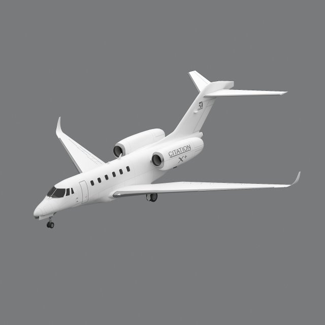 Cessna Citation X 3D 模型 .c4d .max .obj .3ds .fbx .stl .blend 