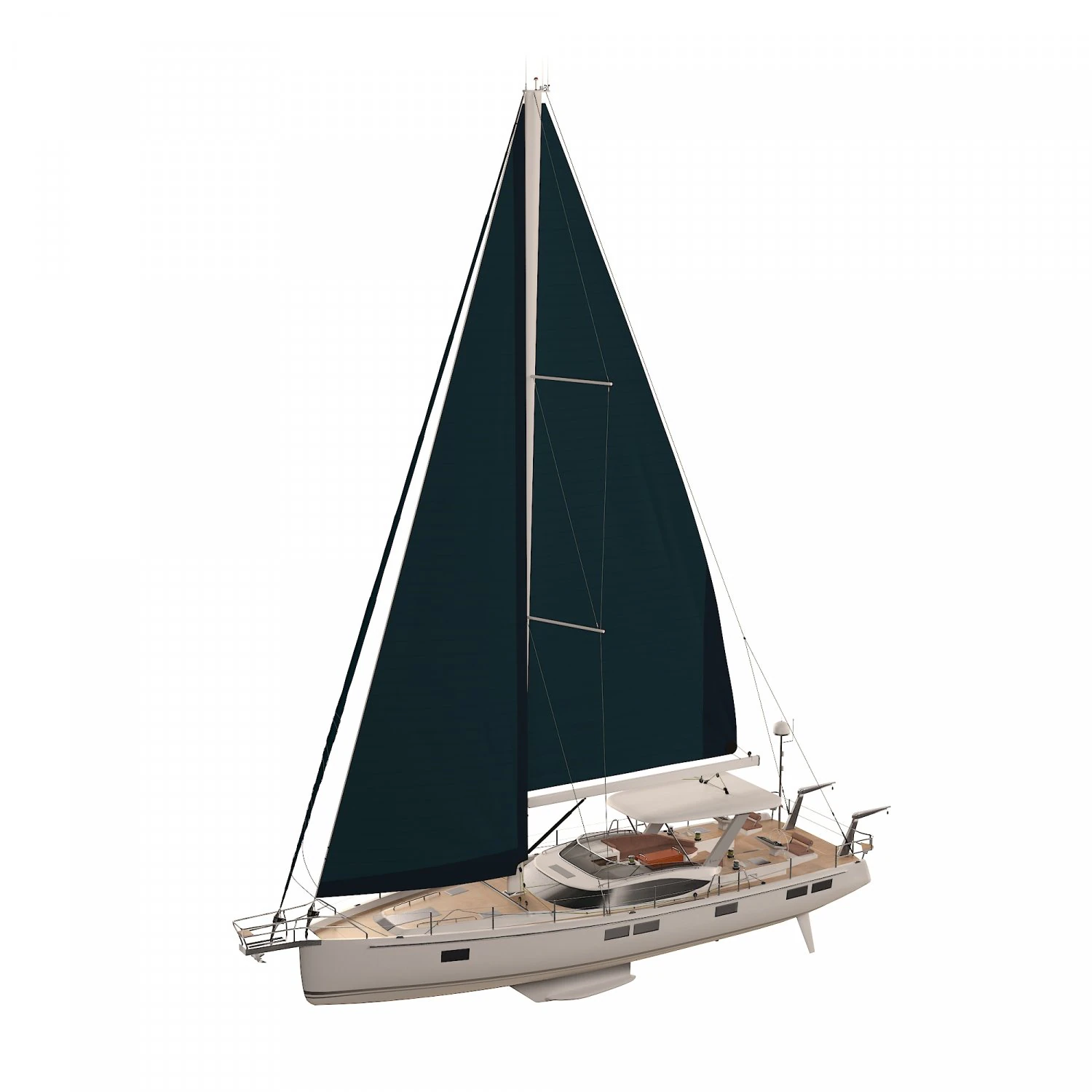 Sailing Yacht Hylas H57 3D Model .c4d .max .obj .3ds .fbx .stl .blend 
