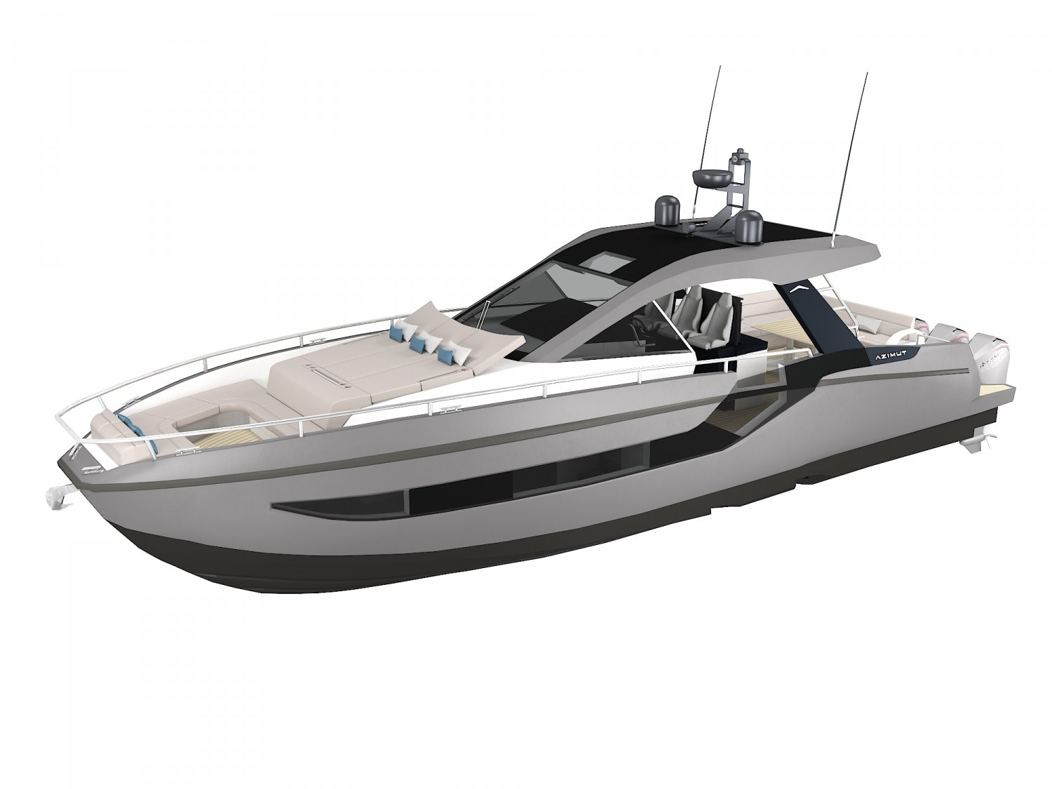 Motor Yacht Azimut Verve 47 3D Модель In Скоростные Катера 3DExport