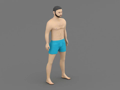 Man in shorts 3D Model