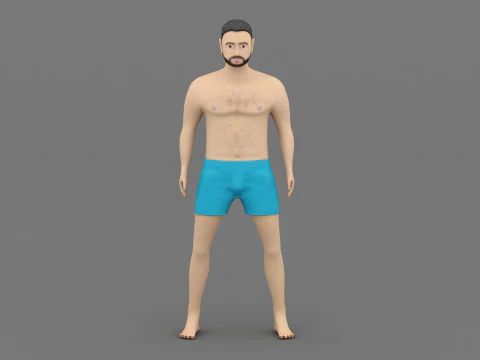Man in shorts 3D Model