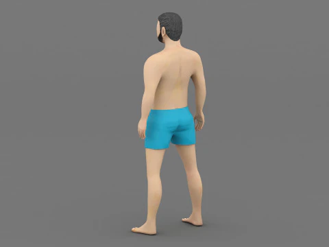 Man in shorts 3D Model