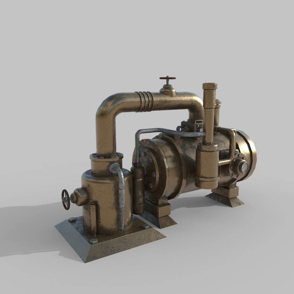 Steampunk Boiler 3D Model .c4d .max .obj .3ds .fbx .stl .blend 