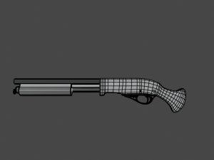 Sawed Off Shotgun Low Poly Modelo 3D