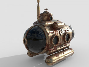 Steampunk Submarine 3D Model