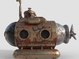 Kapal Selam Steampunk Model 3D