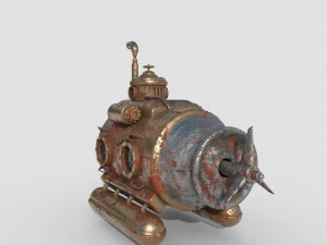 Kapal Selam Steampunk Model 3D