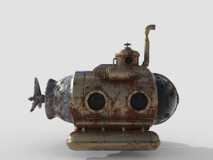 Kapal Selam Steampunk Model 3D