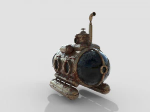Kapal Selam Steampunk Model 3D