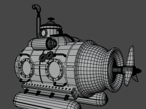 Steampunk Submarine Modèle 3D