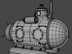 Steampunk Submarine Modèle 3D