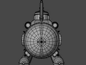 Kapal Selam Steampunk Model 3D