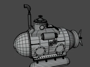 Kapal Selam Steampunk Model 3D
