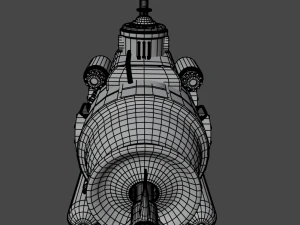 Kapal Selam Steampunk Model 3D