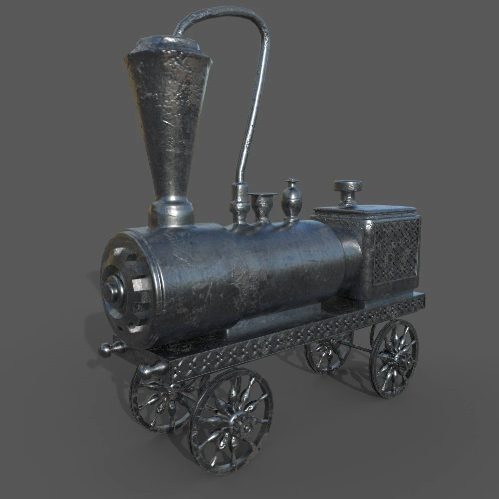 Old Toy Train 3D Model .c4d .max .obj .3ds .fbx .stl .blend 