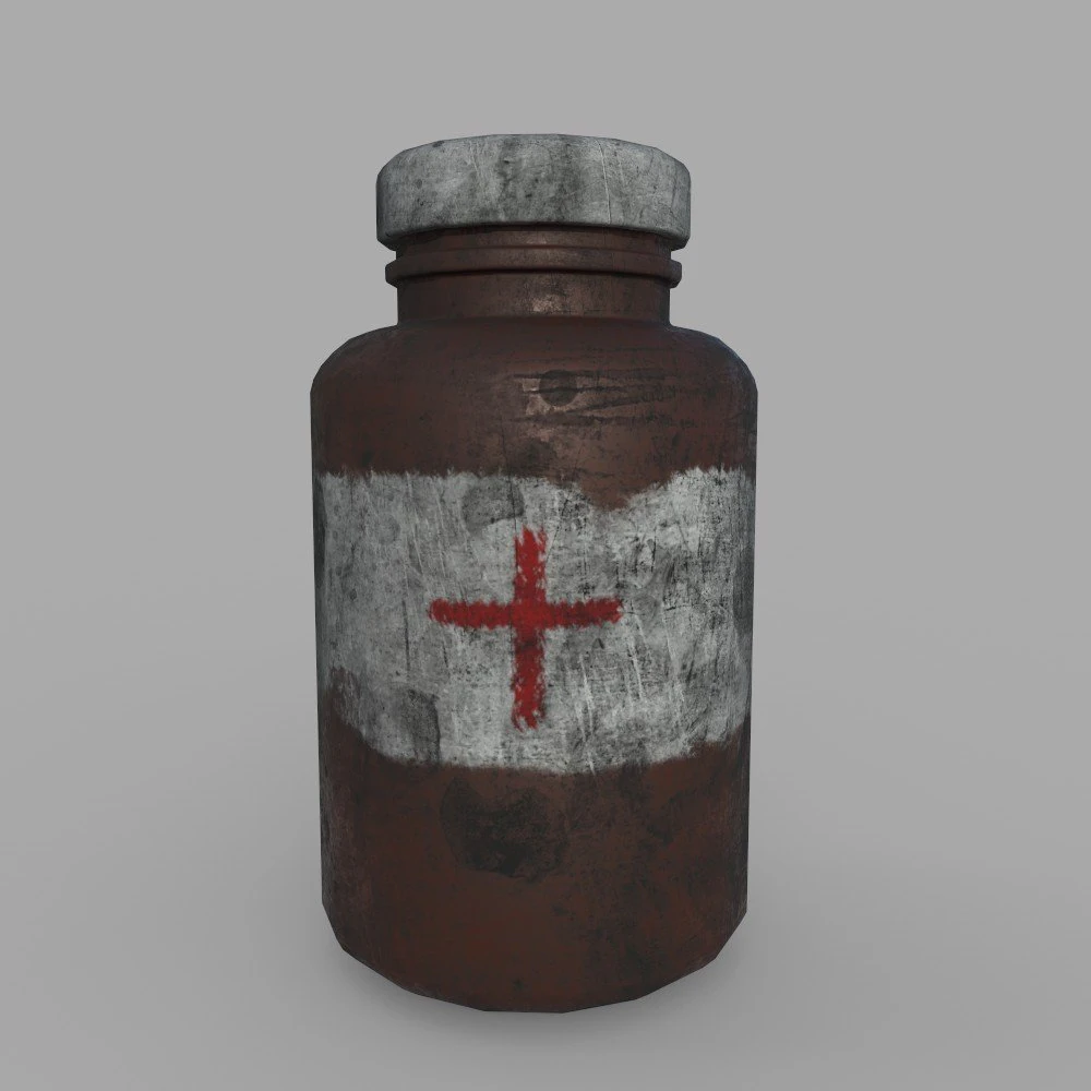 Pills-Health Bottle Free low-poly 3D Model .c4d .max .obj .3ds .fbx .stl .blend 