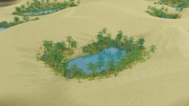 oasis landscape 3d modeling by blender Model 3D .c4d .max .obj .3ds .fbx .stl .blend 