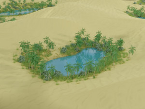 oasis landscape 3d modeling by blender Modèle 3D