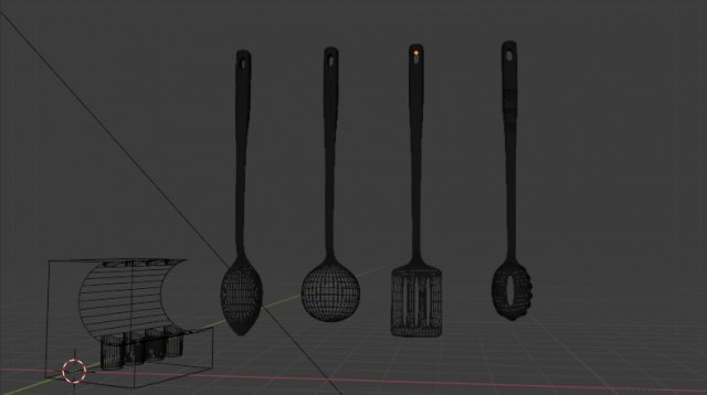 cooking tools1 3d modeling by blender 3D 模型 .c4d .max .obj .3ds .fbx .stl .blend 