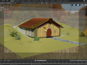 Modelowanie 3D domu Wikingów za pomocą blendera Model 3D