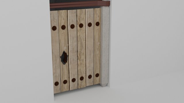 wood door 3D Model .c4d .max .obj .3ds .fbx .stl .blend 