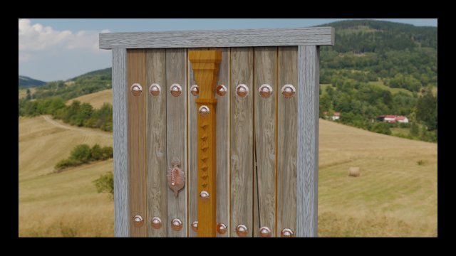 wood door Model 3D .c4d .max .obj .3ds .fbx .stl .blend 