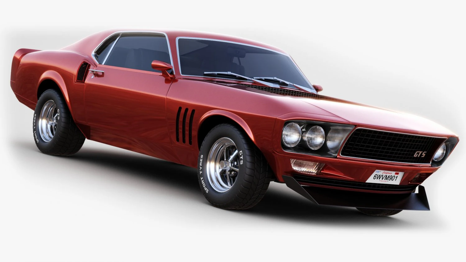 Generic american muscle car 3D Model .c4d .max .obj .3ds .fbx .stl .blend