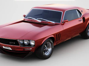 Generic american muscle car 3D Model