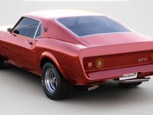 Generic american muscle car 3D Модель