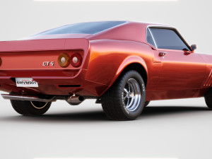Generic american muscle car 3D Модель
