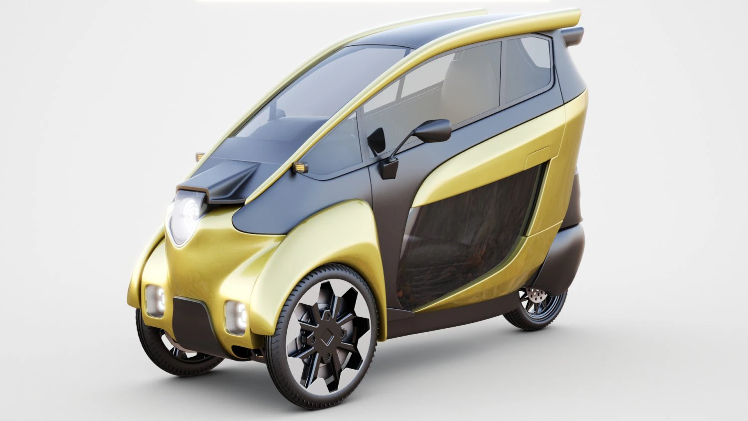 Concept 3 wheel electric vehicle 3D Model .c4d .max .obj .3ds .fbx .stl .blend