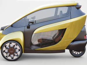 Concept 3 wheel electric vehicle 3D Model
