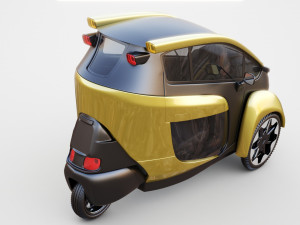 Concept 3 wheel electric vehicle Modèle 3D